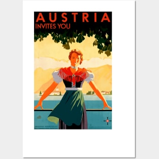 Austria Invites You - Vintage Travel Poster Design Posters and Art